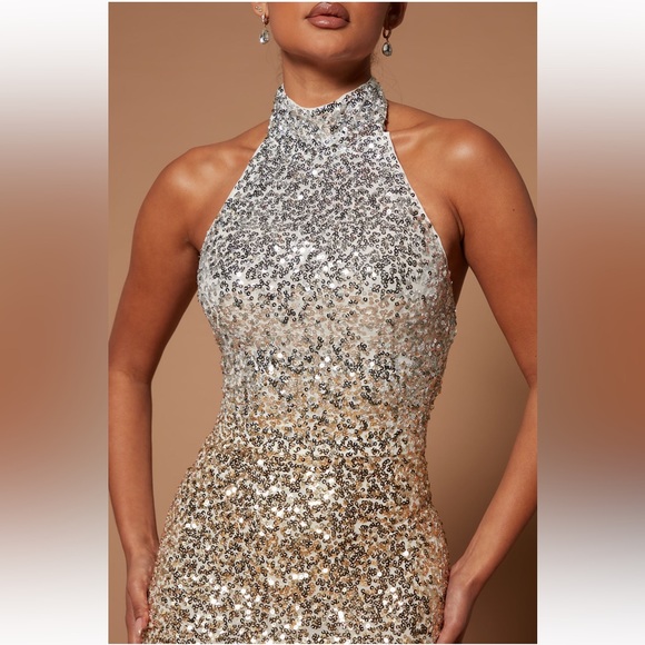 FASHION NOVA LUXE Charlotte Sequin Maxi Dress Size XL. NWT NEVER WORN! - Picture 1 of 6